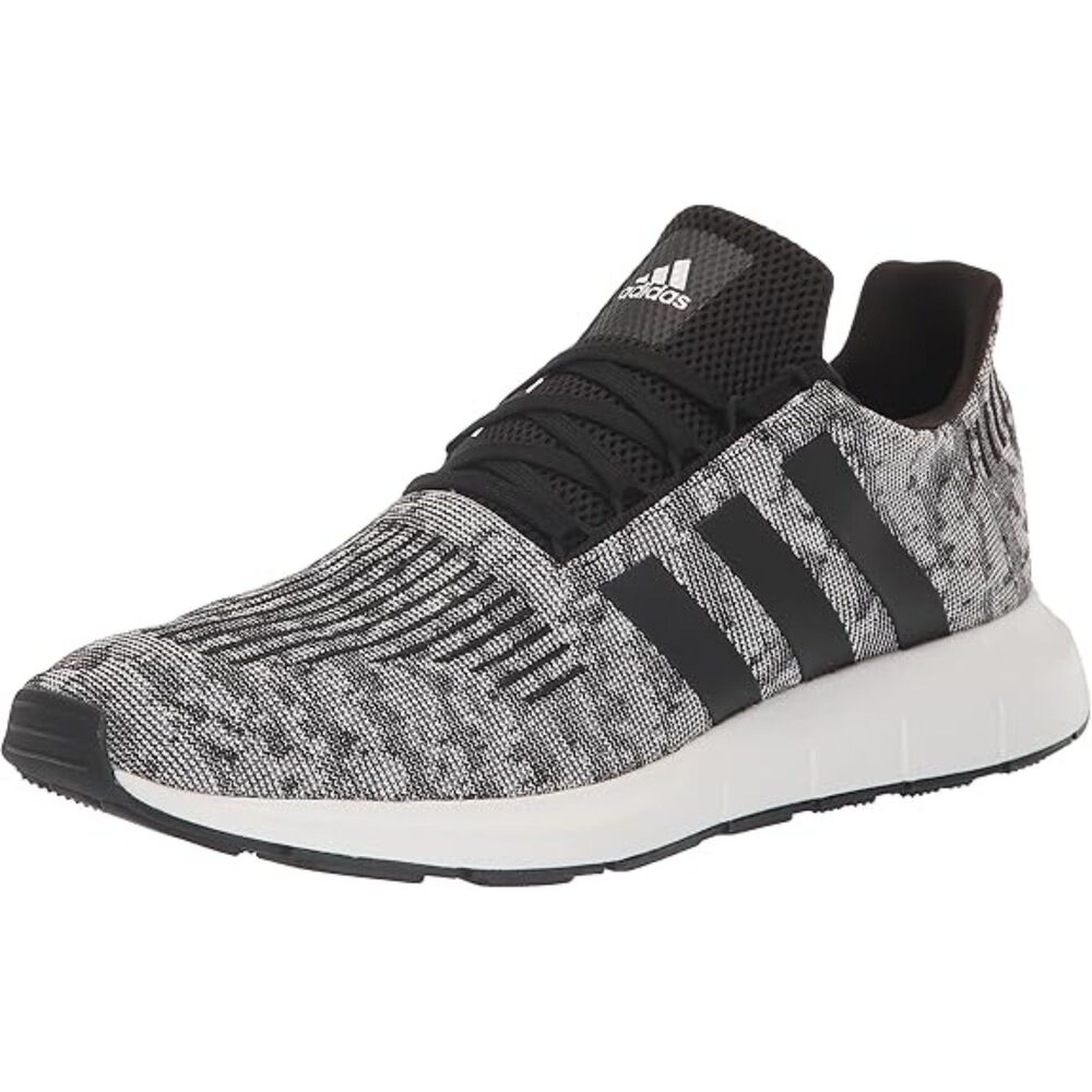 Men's White/Black Lace Up Closed Toe Rubber Sole Casual Running Sneakers